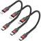 Cavo USB C a Lightning corto, [certificato MFi] 3 pezzi intrecciato USBC Lightning cavo di ricarica 30 cm 0,3 m tipo C iPhone cavo corto ricarica rapida per iPhone 14 13 12 11 Pro Max Plus Mini XR XS