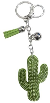 ARFUKA Schlüsselanhänger Strass Kunstleder Kaktus Schlüsselanhänger Auto Schlüsselring Schmuckgeschenk für Damen & Herren, Handtasche-Accessoire