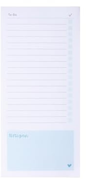 Odernichtoderdoch Notizblock DIN lang - To Do-Liste zum Abhaken - 10 x 21 cm - Block - Hochformat - 50 Blatt zum Abreißen - Einkaufsliste - Haushalt - Organisation (To Dos, hellblau)