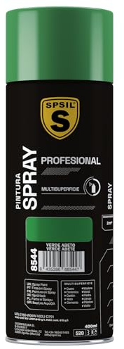 SPSIL Pintura Spray Verde Abeto 400ml - Spray para uso Profesional y Doméstico en múltiples superficies - Alta Adherencia y Cobertura - Secado Rápido