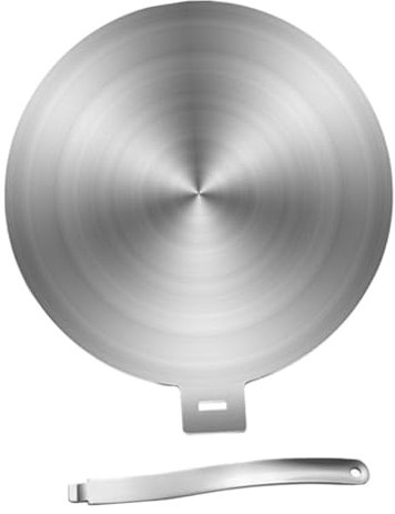 EXHUMKY Difusor de Calor de Inoxidable para Cocina de Gas y Placas de Inducción Adaptador de Cocción con Mango Extraíble para Guisos y Cocción