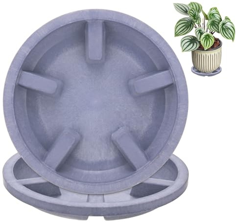 M METERXITY 2-Pack Sottovasi per Piante, 5 Pollici 12.6Cm OD Anti Marciume Radici Resina Sottovaso per Piante per Interno/Esterno, Vassoio Gocciolamento Vaso [3.7 Pollici ID, Viola]