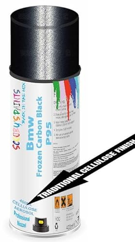 Aerosol Spray Paint Compatible with Bmw Frozen Carbon Black Metallic P95 Available in Direct Gloss, Cellulose or Basecoat (Cellulose Aerosol)