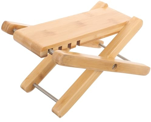Höhenverstellbare Gitarrenfußstütze, 4 Stufen, Beige | Akustische und Klassische Gitarren, Tragbar und Kompakt, Elegantes Zubehör für Übung und Spiel