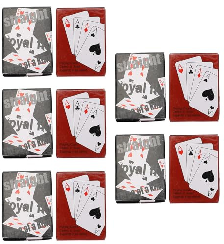 Homoyoyo Kleiner Poker Spielkarten Satz 10 Schachteln für Outdoor Spiele und Partys Verschleißfestes Kartenspiel