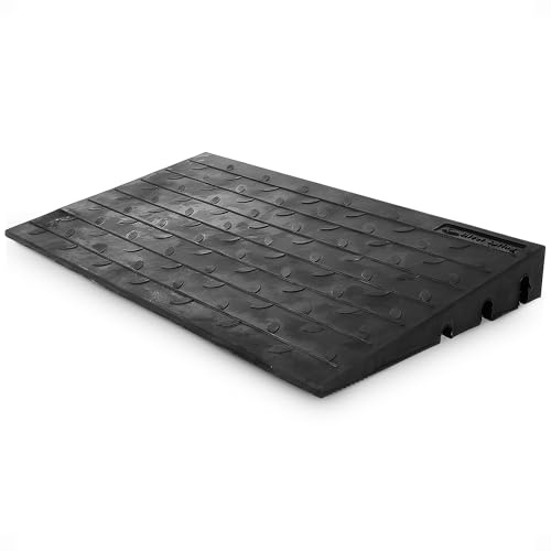 Silver Spring Rubber 3-Channel Threshold Ramp, 600 lb Capacity, 4 in Rise