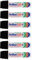 Artlline EK130 Jumbo Permanent Marker Pens Thick Wedge Chisel Tips - Pack 6 (Black)