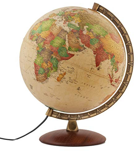 Waypoint Geographic Como Beleuchteter Globus – 30,5 cm Durchmesser, dekorativ, beleuchtet, antiker Ozean-Stil, Schreibtisch-Globus mit Ständer, aktueller Weltkugel, 1,1 kg, WP21102