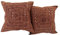 Sophia-Art 2-teiliges Set mit Stickerei, indischer Sari-Kissenbezug, Baumwolle, traditionelles Design, spiegelnd, 40,6 x 40,6 cm (braun)