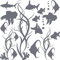 GRAZDesign Wandtattoo Bad Meer mit Fische | Aufkleber für Badezimmer | wasserfest - 071 grau