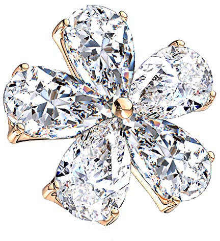 Piercingfaktor Aufsatz für Dermal Anchor Piercing Hautanker Implantat Skin Diver mit Strass Kristall Blume Rosegold