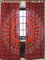 GURU SHOP Boho Vorhänge, Gardine (1 Paar) mit Schlaufen, Handbedruckter Ethno Style Vorhang, Mandala Motiv - Rot/orange, Baumwolle, 220x100x0 cm