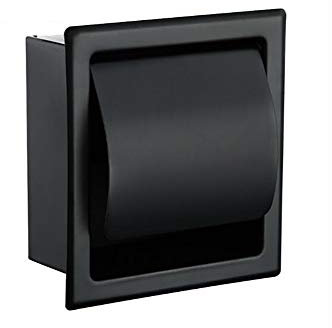 Aiboduo Papierhalter Modern Wandhalter matt schwarz 304 Edelstahl Bad Toilettenpapierhalter Rolle Papiertücherbox 2248MB