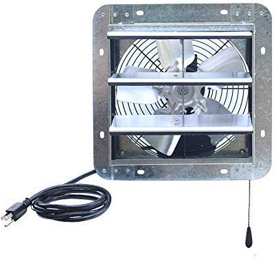 iLIVING ILG8SF10V T 10 inch Shutter Exhaust Attic Garage Grow Ventilation Fan with 3 Speed Thermostat 6 Foot Long 3 Plugs Cord 10 Variable 600 CFM 900 Silver 10 - Variable Speed