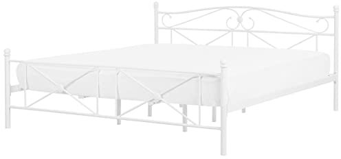 Zeitlos schönes Metallbett in schlichtem Design 180 x 200 cm weiß Rodez