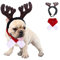 KungFu Mall Hundeweihnachtsoutfit Kleines Hundekostüm Weihnachten Rentier Geweih Mütze & Schal Weihnachten Rot Kostüm Anzug Haustier Weihnachtskostüm