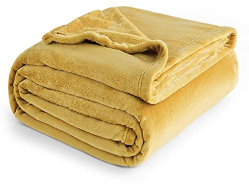 BEDSURE Kuscheldecke Flauschig Decke Fleecedecke - Wohndecke Warm Winter Weich, Sofadecke XXL, Decke Couch Blanket, Wohn- & Kuscheldecken Große 230x270cm, Sofa überwurfdecke Gelb