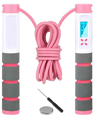 Elektronisches Springseil, verstellbares digitales Zählen, Springseil mit Kugellager und Alarm-Erinnerung für Fitness, Crossfit, Training, Training, Boxen, MMA, Fitnessstudio