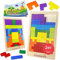 SCHMETTERLINE | Holz-Puzzle für Kinder ab 3 Jahren - Montessori-Spielzeug aus Holz zur Förderung der Intelligenz – Tangram Lern-Spiel mit Farben und Formen – inkl. 88 Bausteinen - 2er-Set