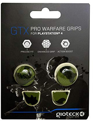 Gioteck - Gtx Ps4 - Funda Protectora de Silicona para Mando Ps4, Protección para Joysticks, Antideslizante, Precisión Grips para Playstation 4 Camuflaje Verde (Ps4)