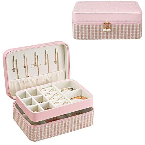 PLUS PO Schmuckschatullen schmuckkästchen mädchen Moderne Schmuckschatulle Diamant-Schmuckschatulle Ohrring Box Veranstalter Großvolumige Schmuckschatulle pink