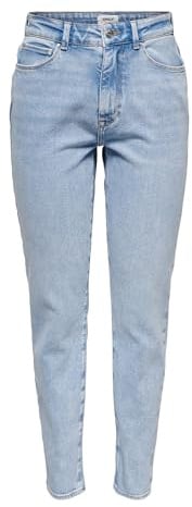 ONLY Female Mom Jeans ONLEMILY Ankel Hohe Taille Gerade geschnitten Jeans
