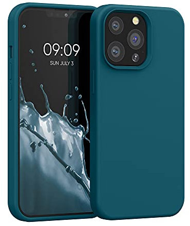 kwmobile Case Compatible with Apple iPhone 13 Pro Case - TPU Silicone Phone Cover with Soft Finish - Teal Matte