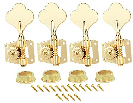 HSHS 4L Für Linkshänder Bass Set Offenes Getriebe Elektrische Bassmaschine Köpfe Tuning Keys Pegs Stimmmechaniken Set (Color : Gold)