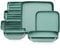 LOVECASA 'Vibri', Dinner Set for 4, Stoneware Plate Bowl Set Gradient Tableware, 16 Piece Dinner Service with Dinner Plate/Dessert Plate/Cereal Bowl/Mug, Gradient Dark Green