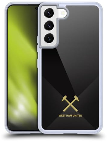 Head Case Designs Officially Licensed West Ham United FC Black & Gold Hammer Marque Kit Gel Case [Military Grade Protection] Compatible with Samsung Galaxy S22 5G and Compatible with MagSafe