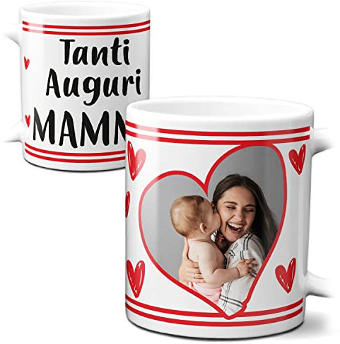 STAMPATEK Tazza Mamma Festa della Mamma Idee regalo Personalizzata con Foto, Tazza Tanti Auguri Mamma, Compleanno Tazza Personalizzabili Regali Mamma Mug tazza mamma
