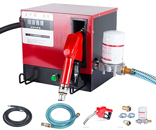 60L/min Pompe à Gasoil Electrique Pompe Diesel avec Pistolet Automatique Compteur Auto-amorçante Pompe,Buse automatique, Filtre 550W 230V