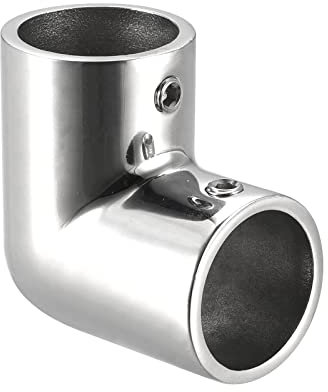 sourcing map Rail Elbow Fitting 90 Degree 2-Way 316 Stainless Steel Pipe Connector Polishing for 25mm/1 OD Handrail Railing