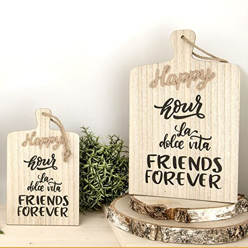Ingrosso e Risparmio Tagliere Decorativo in Legno con Frasi, Disponibile in Tre Dimensioni, antipastiere, bomboniere Originali, Idee Regalo (Standard)