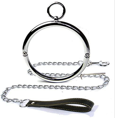 ROLOL Metall Halsband Halsreif SM Restraint,mit O-Ring abschließbar,Halsfessel Halskette mit Schloss, Männer Frauen Paare -Halsbänder