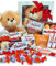 Caja Regalo Chocolate Kinder - Raffaelo con Osito de Peluche. Regalo Original con Chocolate para Aniversarios, San Valentin. [IAMI] (Osito Marron)