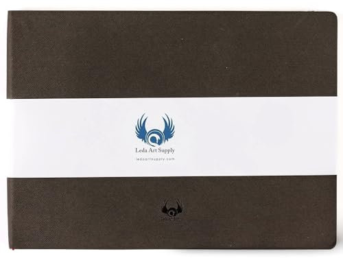 Skizzenbuch im Querformat, 20,9 x 14,2 cm, flaches flexibles Skizzenbuch für Künstler, ideal für Tinte, Aquarell, Stift, Bleistifte, 160 Seiten, Größe: Querformat Medium Leda Art Supply
