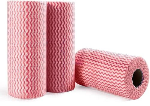 JINYUDOME J Cloth Roll - 3 Rolls, 150 Sheets (Red)
