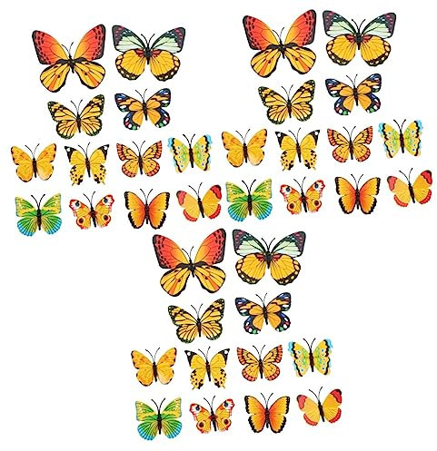 Toyvian 3sets Schmetterling Dekorationen 3d Aufkleber Decals Realistische Schmetterling Kunst für Wohnzimmer Stücke * 3