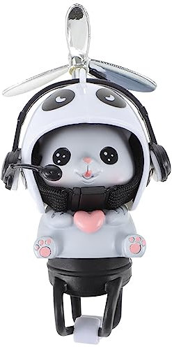 Abaodam Fahrradklingel Katze Mit Propeller Helm Kreatives Katzenspielzeug Für Auto Motorrad Armaturenbrett Dekor 6X6X4 Zoll Leicht Und Wasserdicht Für Fahrrad Zubehör