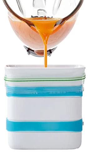 Freezer Food Block Maker | Vertical Freeze Up Freezer Food Block Maker, 6 Cup | Easy-Release Freezer Containers for Freeze and Store Soup, Broth, Sauce, Leftovers