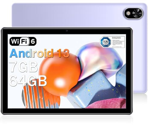 DOOGEE U9 2024 Tablet 10 Pulgadas Android 13 Tablet Niños 7GB RAM+64GB ROM(TF 1TB),5060mAh Batería Tablet Infantil Pantalla HD 1280*800 IPS, 5MP Cámara Widevine L1 Tableta BT5/Type-C/WiFi 6/OTG-Morado