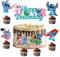 25pcs Stit Tortendeko,Stit Cake Topper,Stit Party Kuchen Dekoration, Cupcake Topper,Kindergeburtstag für Kinder Party kuchendekoration