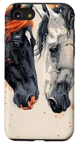 Black And White Horse Case for iPhone SE (2020) / 7 / 8