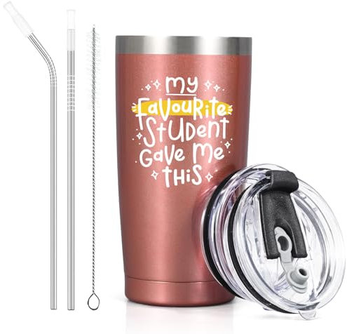 Livole Funny Teacher Gifts for Women, My Favorite Student Gave Me This, Thank You Teacher, End of Year Gifts for Teachers from Students, Christmas Presents for Teachers, 20oz Insulated Vacuum Tumbler