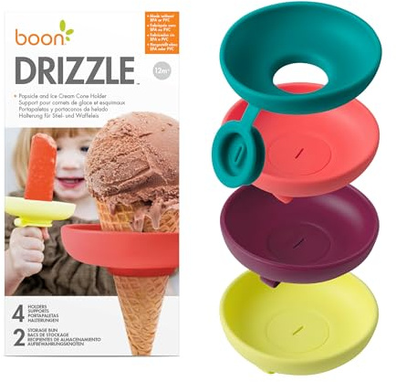 Boon Porta ghiaccioli per bambini, include 2 custodie da viaggio in movimento, cattura le gocce prima che cadano, supporto per ghiaccioli e gelato congelati per giornate estive e feste di compleanno,