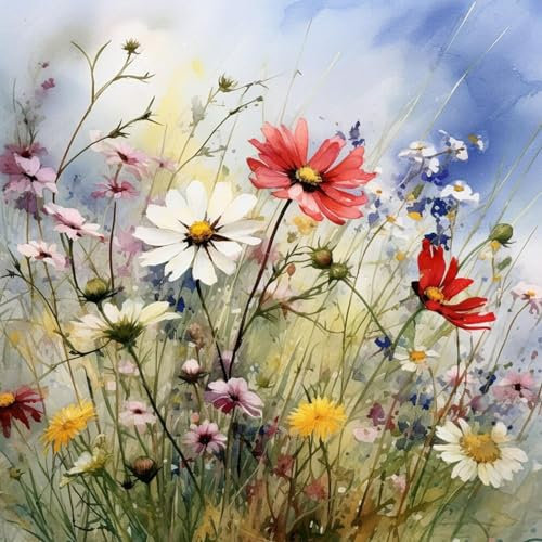 MEIYUDA 5D Diamond Painting Erwachsene, Diamant Painting Bilder Blumen und Pflanzen, Diamond Art Blume Full DIY Diamant Kunst Malerei Stickerei Set Kreuzstich Bilder Home Wand Dekor 30x30cm