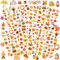 UPINS Herbst Aufkleber für Kinder - Schaumstoff 3D Thanksgiving Niedliche Kürbisse Ahornblatt Großpackung für Erntedankfest, Party, Geschenke