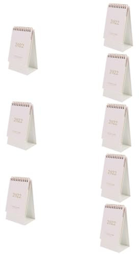 SEWACC 8 Stk Tischkalender 2022 Bürotische Schulkalender Mini-Tischkalender mit Ständer Schreibtischkalender tischkalender basteln Taschenkalender kleiner Desktop- Papier