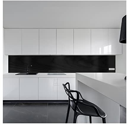 Küchenrückwand Spritzschutz Fliesenspiegel Küche Wandschutz Aluverbund Holz schwarz - 0920 120x70cm matt